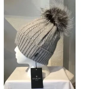 GORSKI | Accessories | Gorski Knit Beanie Wfox Fur Pompom  display picture 1